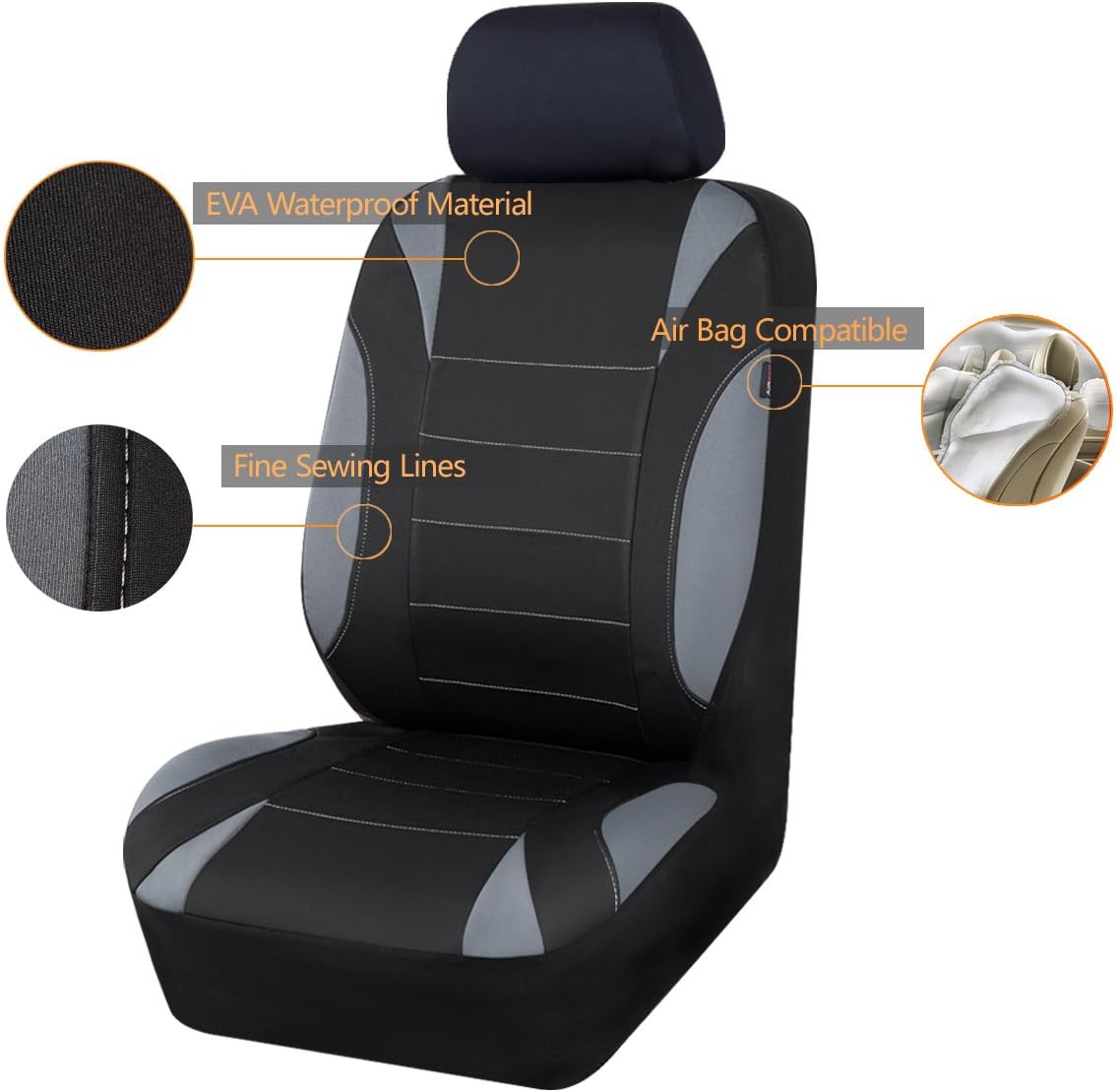 Universal Fit 6PCS Neoprene Waterproof Car Seat Covers Set 5mm Composite  Sp... eBay