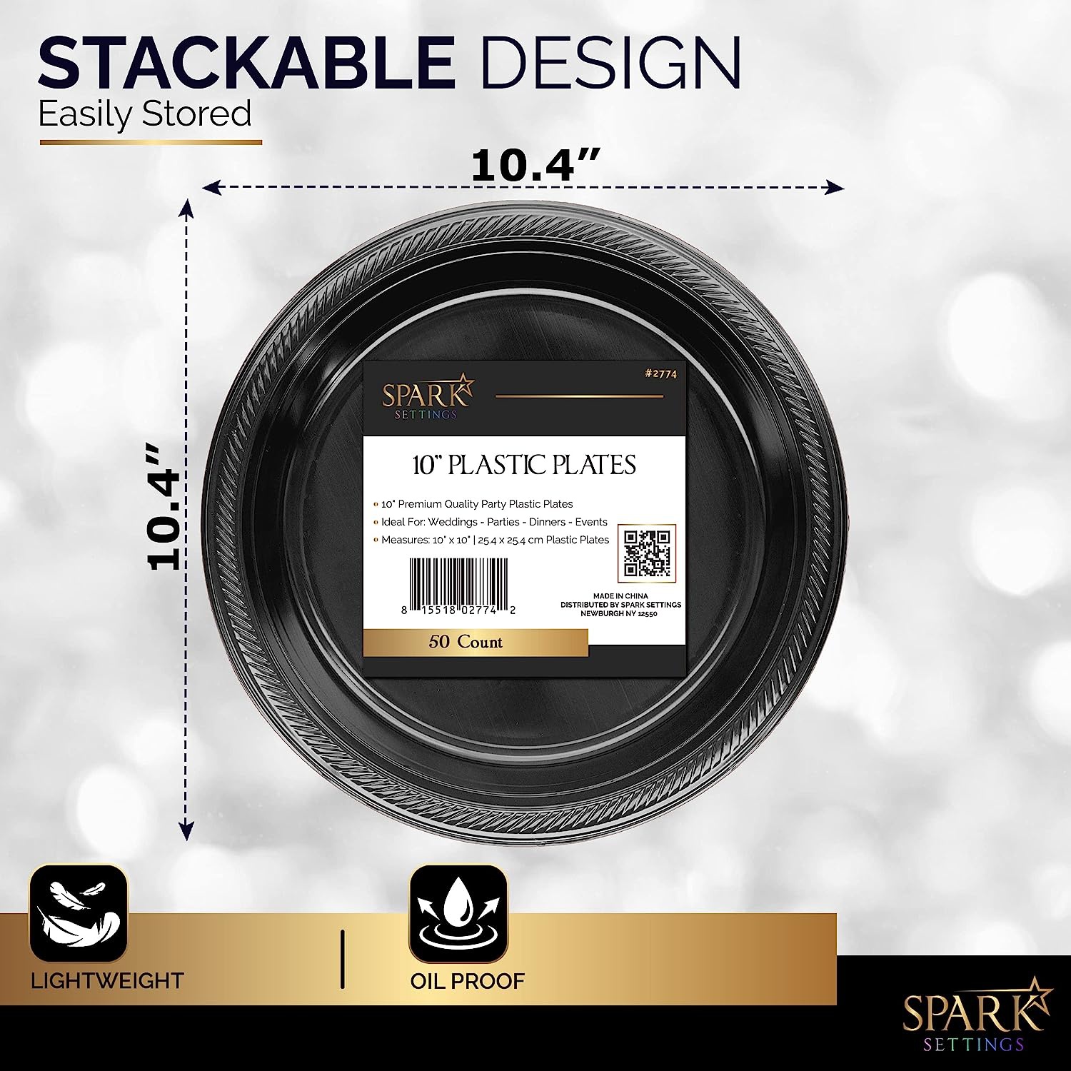 Black plastic 2024 disposable plates