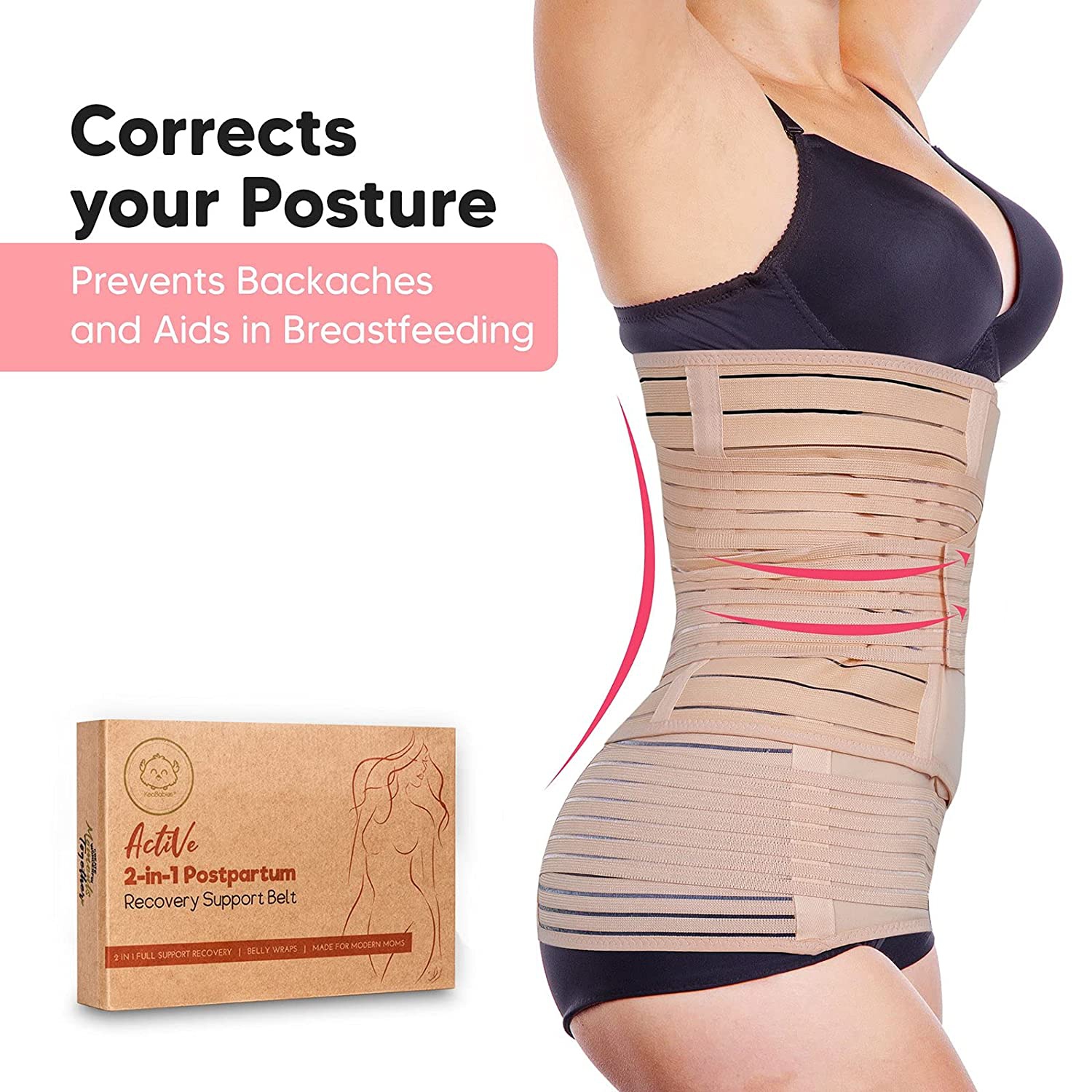 Postpartum Belly Support Recovery Wrap - Belly Band for Postnatal &  Maternity
