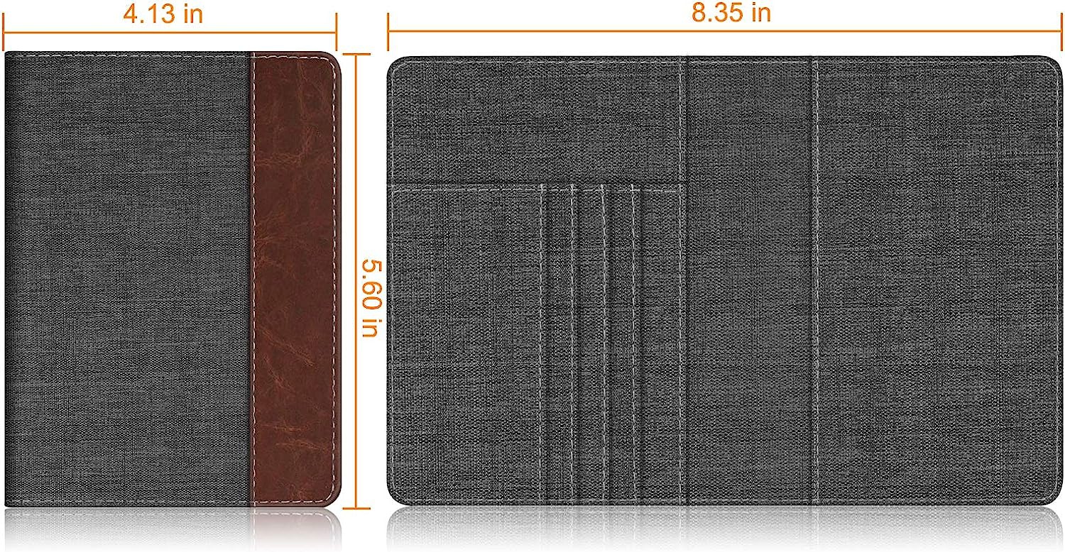 RFID Blocking Passport Holder Travel Wallet - PU Leather Card Case Cover (5.5...
