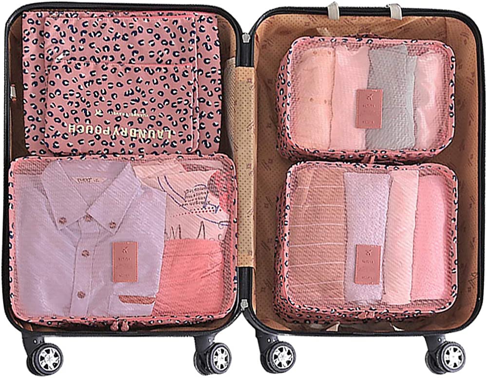 Travel Carry On Luggage Organizer - 7-Piece Set Packing Cubes with Shoe Bag (...